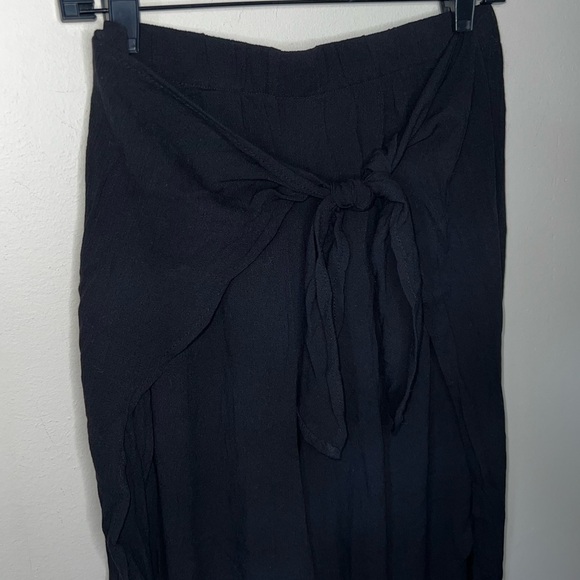 White House Black Market Tie-Front Wrap Beach/Swim Pants Black with Leg Slit Sm - Picture 15 of 15